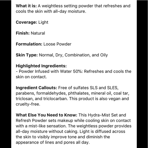 2/$50 BECCA Hydra-Mist Powder - Picture 5 of 6